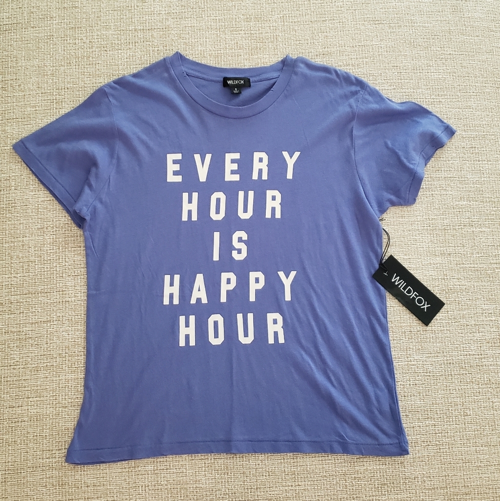 🆕 Wildfox Always Happy Keke Tee - Picture 1 of 4